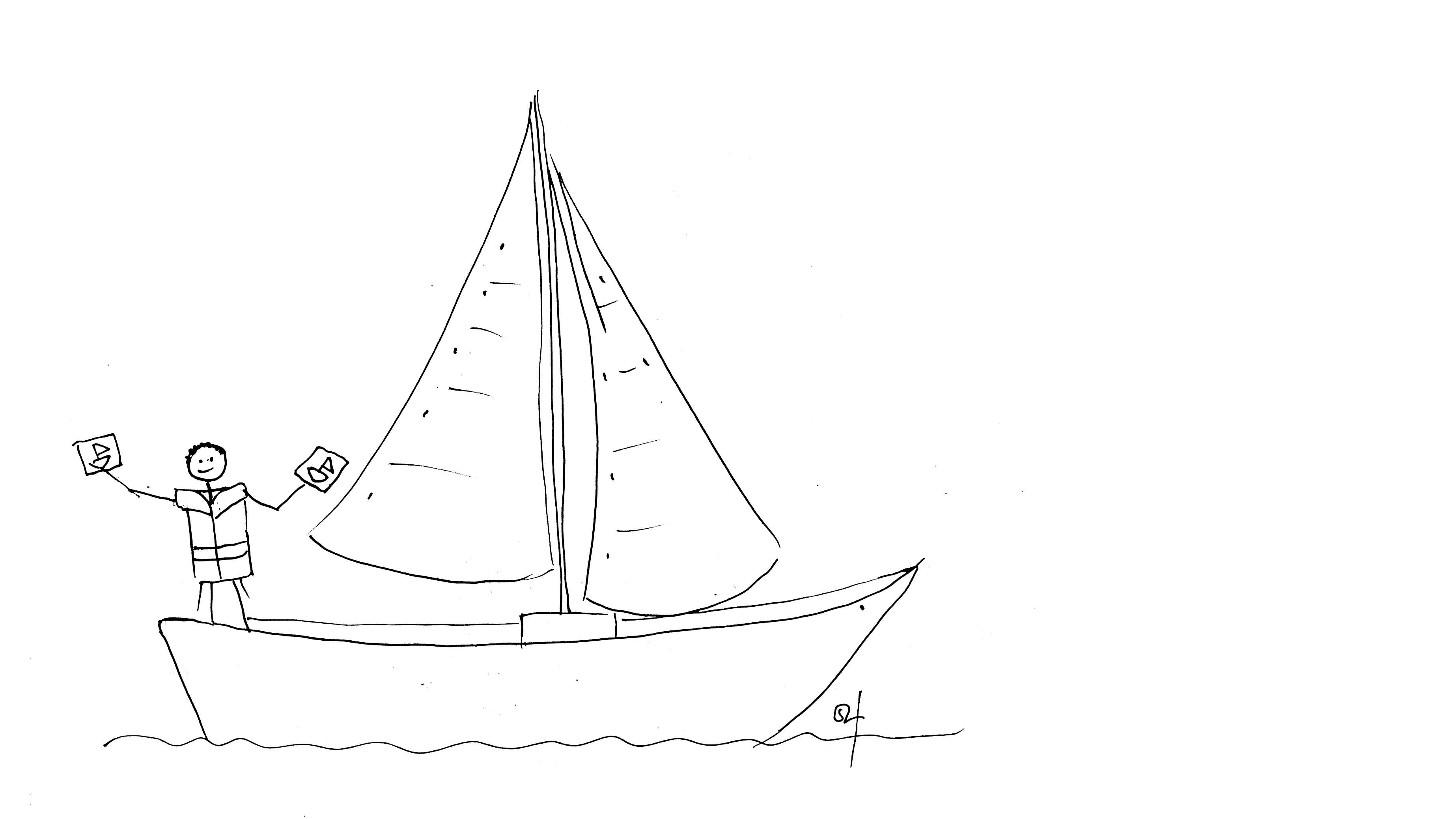 Zeichnung von Claudia Hoffmann - Segelboot
