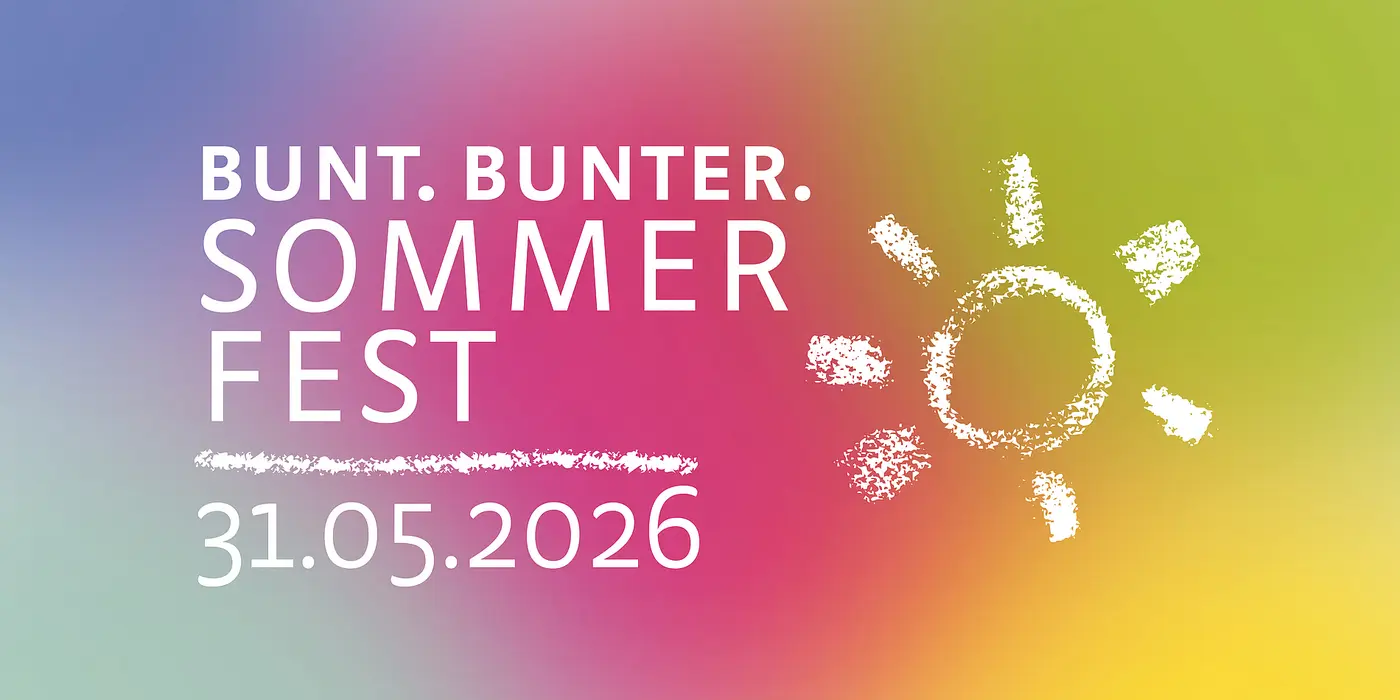 Das Bild zeigt das bunte Plakat des Sommerfests in Neuerkerode.