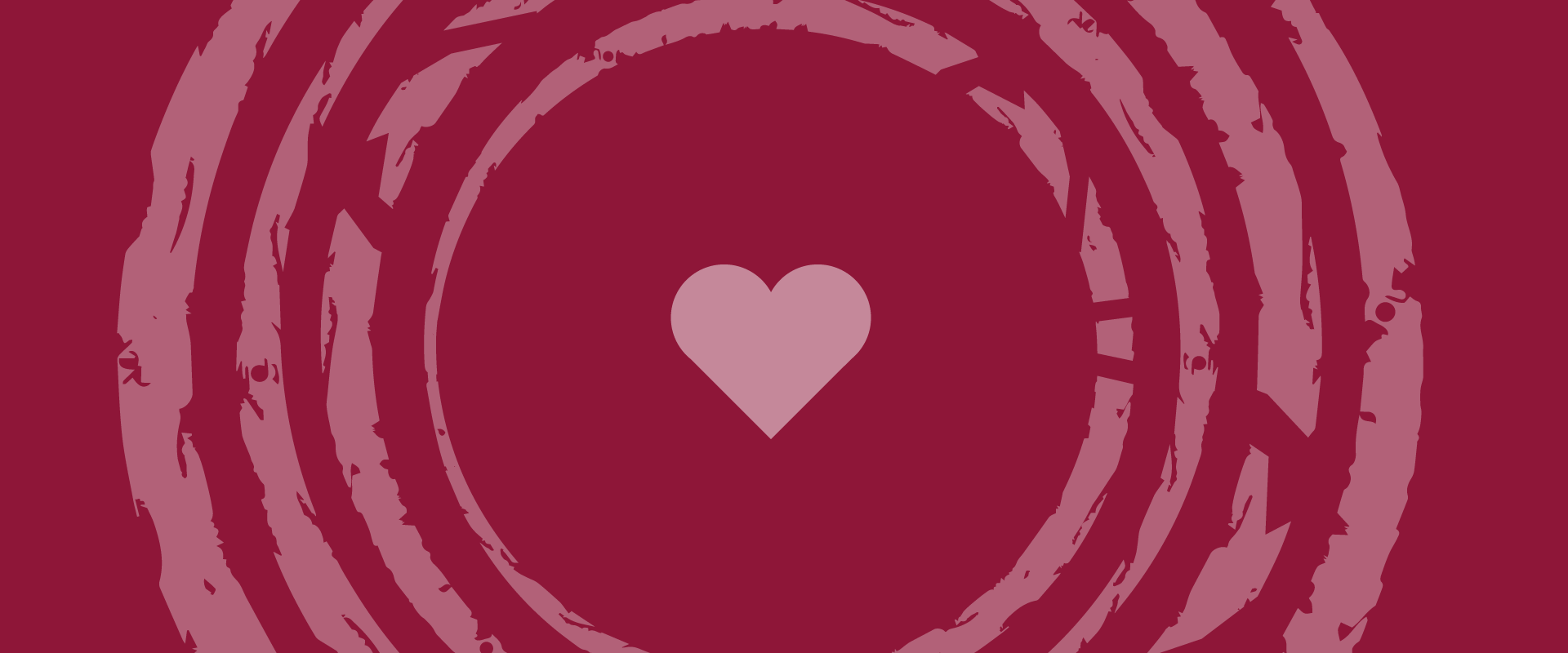 Roter Banner mit Herz in esn-Kreisen