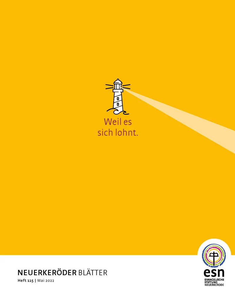 Leuchtturm mit Untertitel "Weil es sich lohnt" - Neuerkeröder Blätter Mai 2022