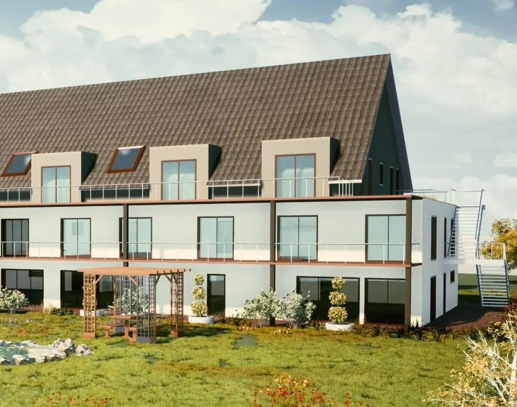 Architektenbild des Ambulanten Hauses Lebensglück in Gamsen.