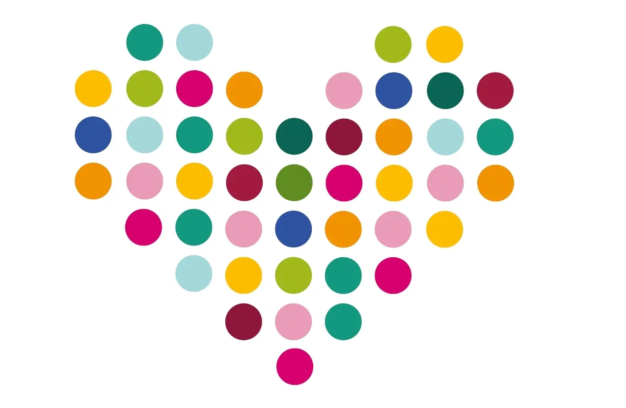 Herz aus bunten Punkten