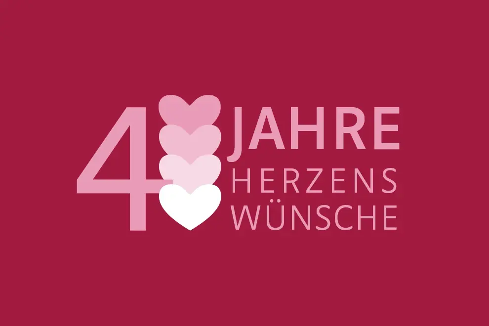 Eine Grafik zum Thema vier Jahre Herzenswünsche.
