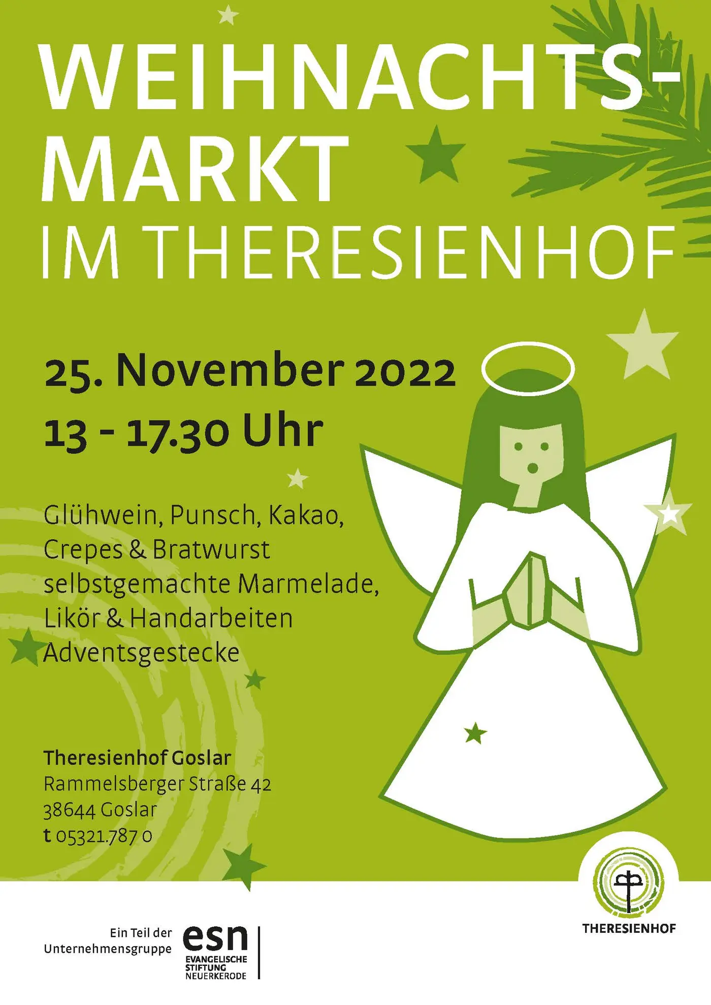 Plakat des Weihnachtsmarktes im Theresienhof