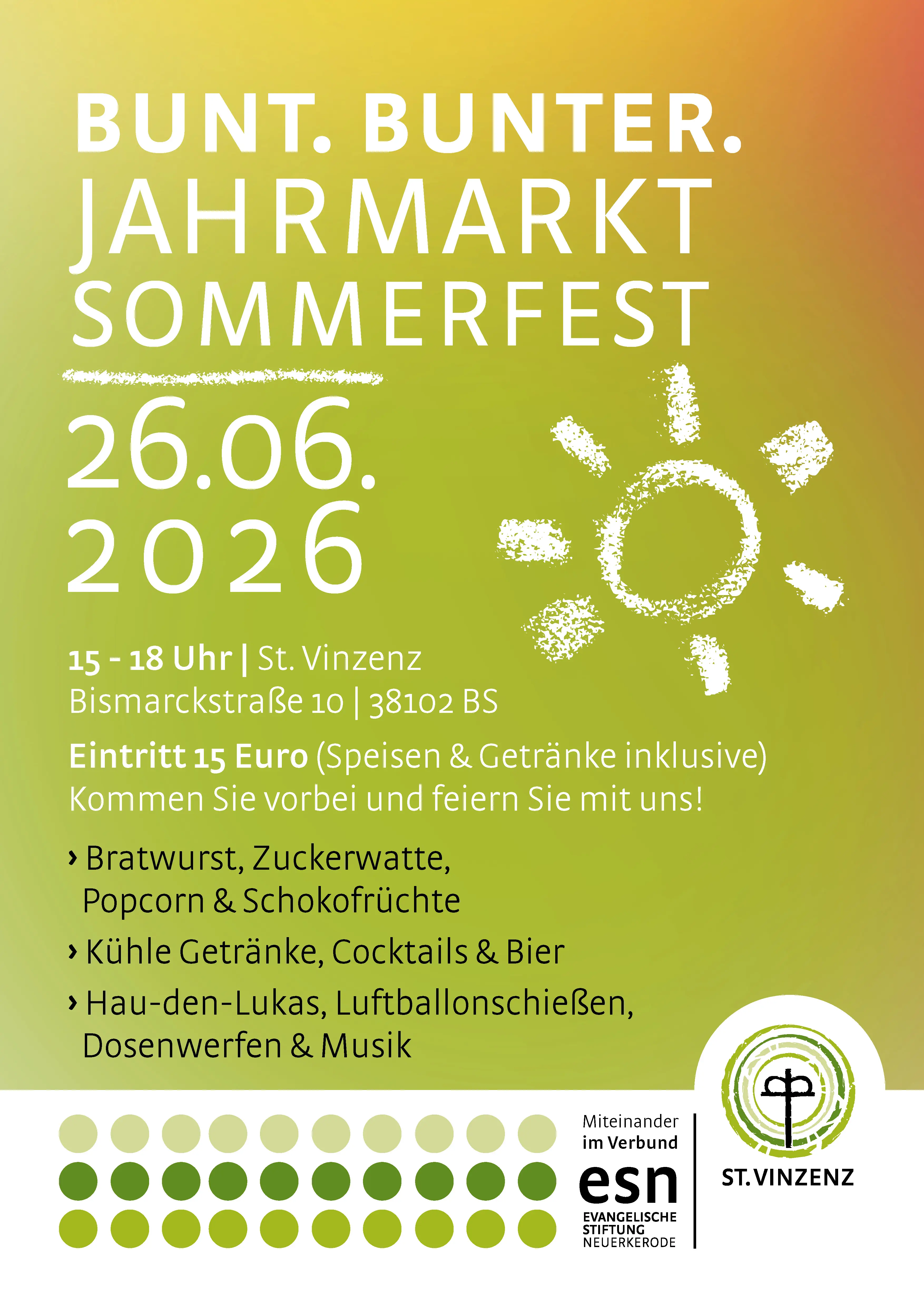 Das Bild zeigt das Plakat des Sommerfestes.