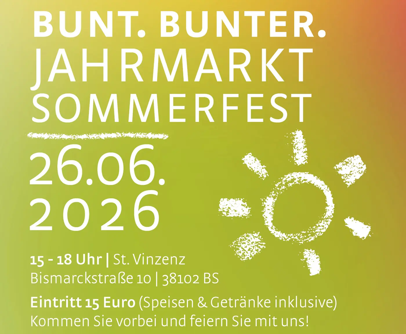 Das Bild zeigt das Plakat des Sommerfests.