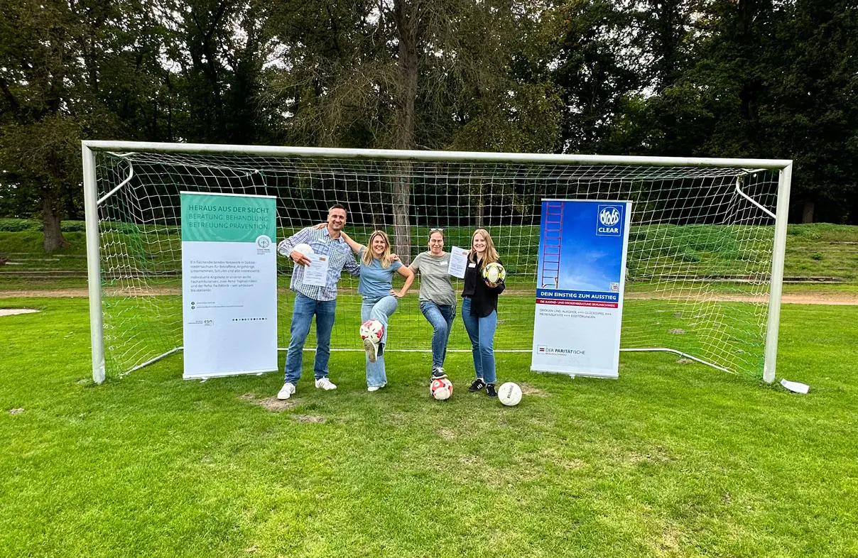 (v.l.n.r.):Christian Horn (Fachambulanz Sucht  Braunschweig Lukas-Werk),, Yulia Volkova (Drogenberatung Wolfsburg),, Katja Bosse, (Fachambulanz Sucht Goslar der Lukas-Werk), Larissa Waßmann (Jugend-und Drogenberatung Braunschweig)